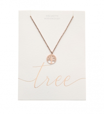 Halskette - rosevergoldet - Baum des Lebens