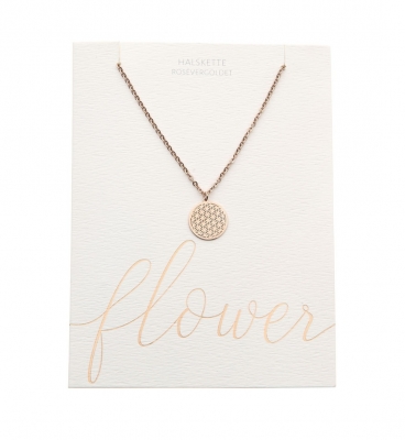 Halskette - rosevergoldet - Blume des Lebens