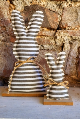 Stoffhase Streifen 2er Set