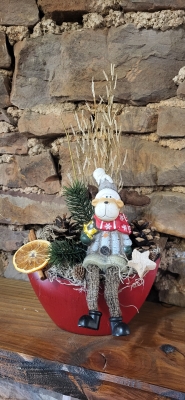 Kleines Gesteck Nikolaus rot