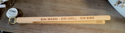 Grillzange Ein Grill - ein Mann - ein Bier