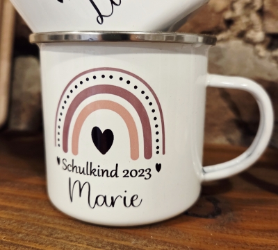 Emailletasse zur Einschulung Mdchen