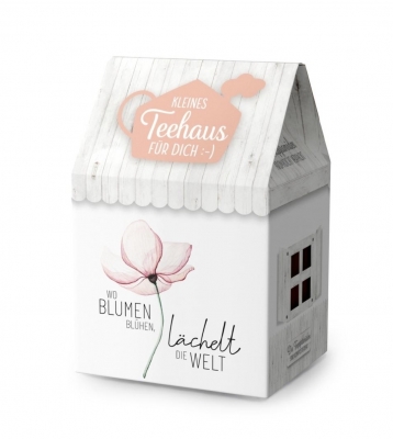 Teehaus Wo Blumen blhen, lchelt die Welt