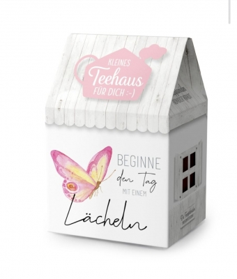 Teehaus Beginne den Tag mit einem Lcheln