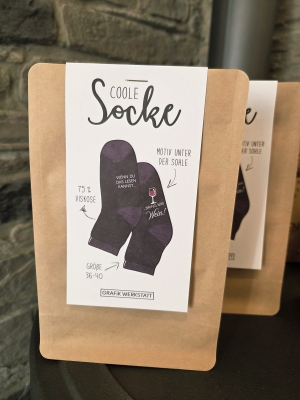 Coole Socke - Wenn du das lesen kannst, bring mir Wein