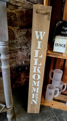 Schild Willkommen