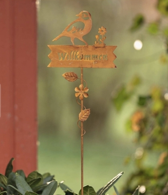 Gartenstecker Willkommen