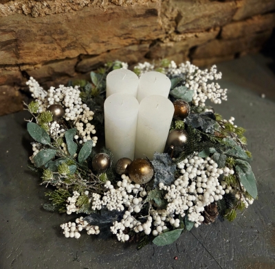 Adventskranz Christmas - wei