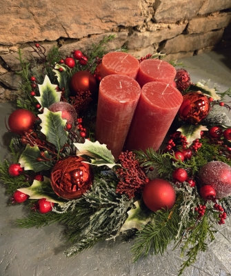 Adventskranz Santa Claus - Rot