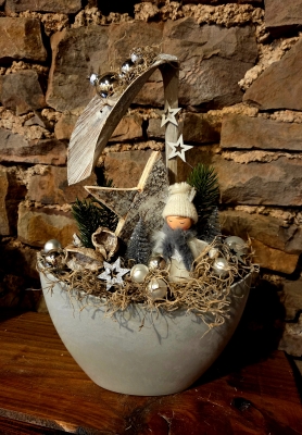 Gesteck Engel - silber