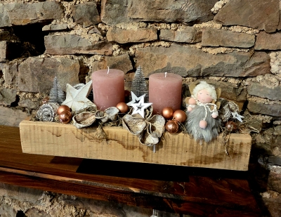 Groes Gesteck Engelchen - rosa ( beleuchtet )