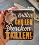 Untersetzer Grillen - Chillen - Bierchen killen